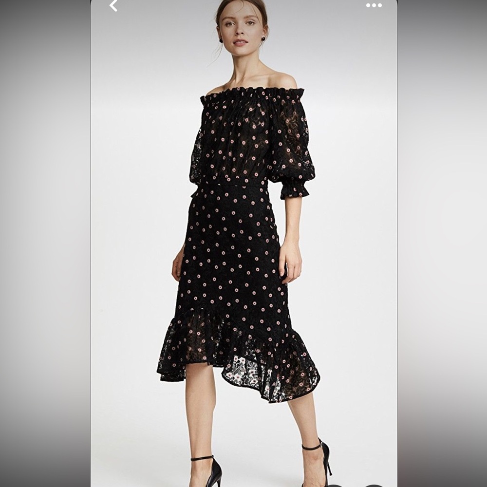 Saloni Grace embroidered tulle dress